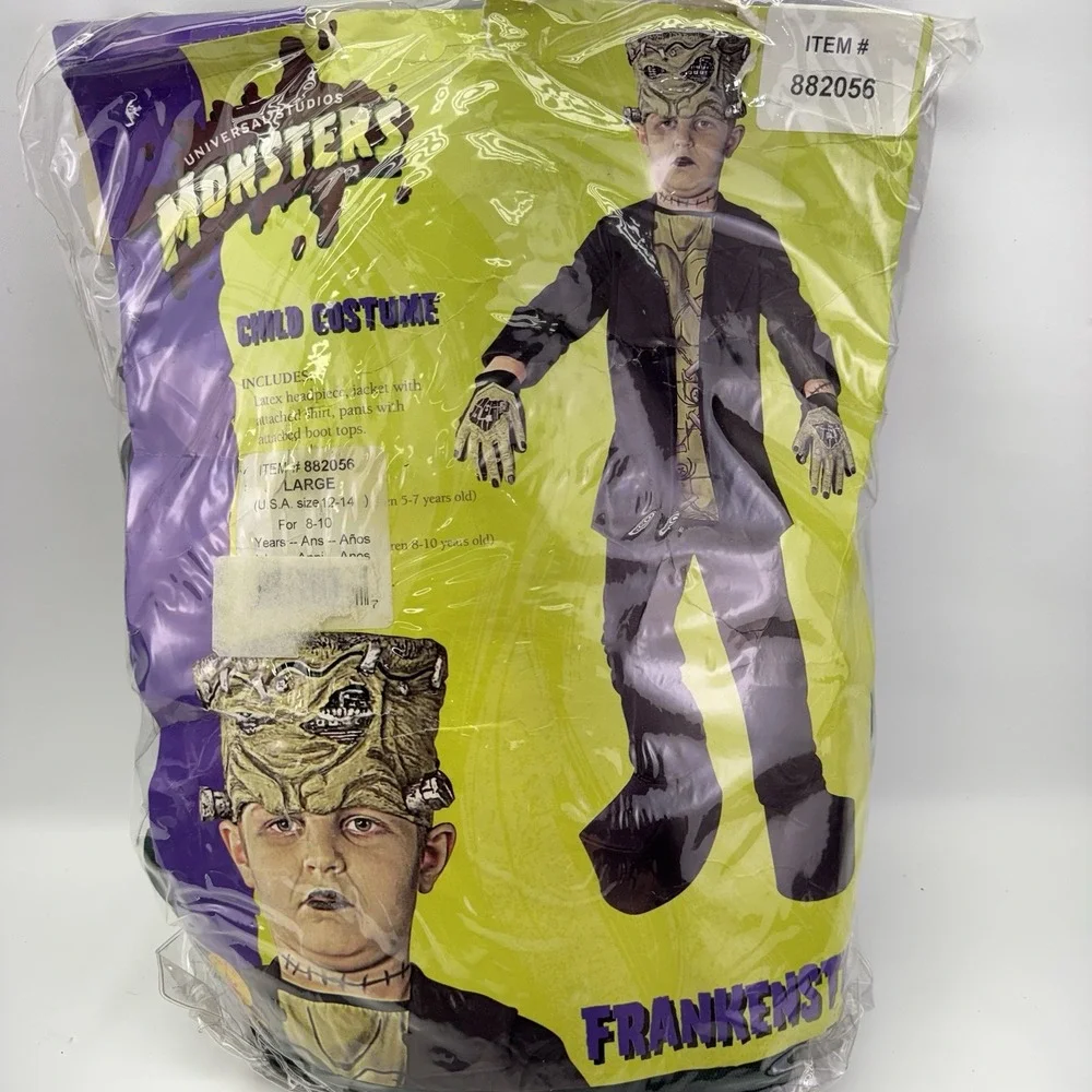 Frankenstein Monster Child Costume Large 12-14 For 8-10 Yrs Old Halloween Kids